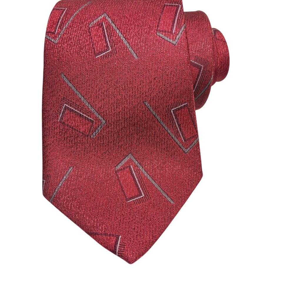 1 Motivo Necktie Formal Business Geometric Red Wine Gray 58" L